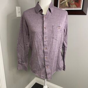 Ted Baker London Purple Timothy Cotton Jersey Slim Fit Shirt - Men’s Size 4 (L)